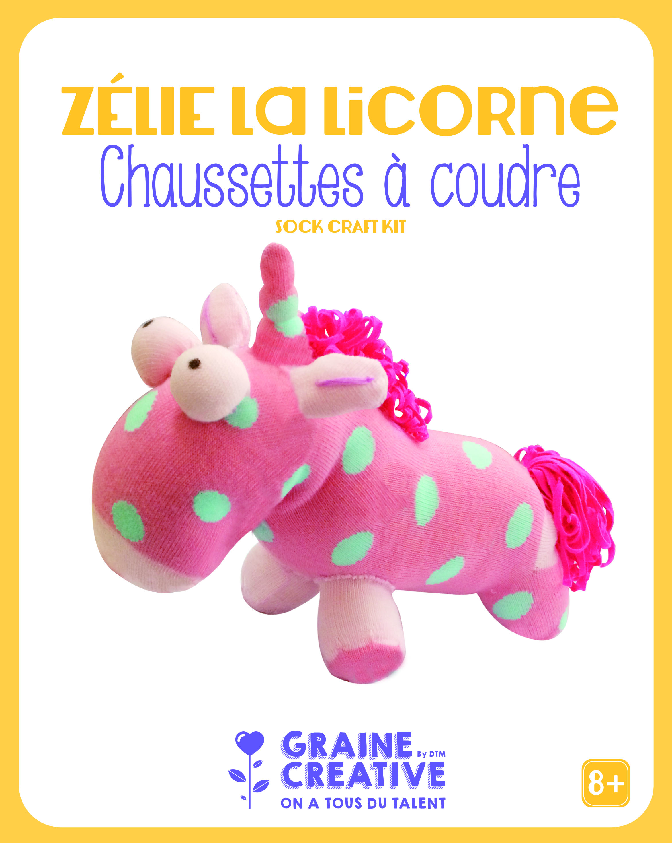 Chaussettes à Coudre Zélie La Licorne 20cm St Barthelemy